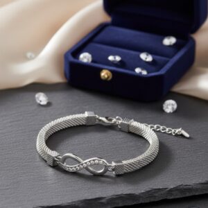 Silver Toned Infinity Chain Bracelet