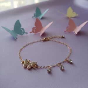 Golden Buterfly and Rine stone