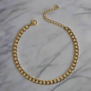 Gold toned curb chain bracelet